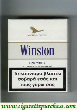 Winston American Flavor Fine White 25s cigarettes hard box